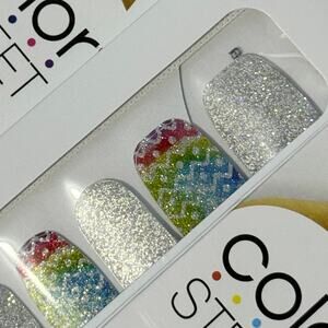 New Color Street “Eggs-travaganza” Glitter Multicolored Egg Design Nail Strips